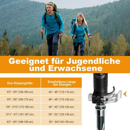 Wanderstöcke Walking Stöcke 110-130 cm Faltbar Verstellbar