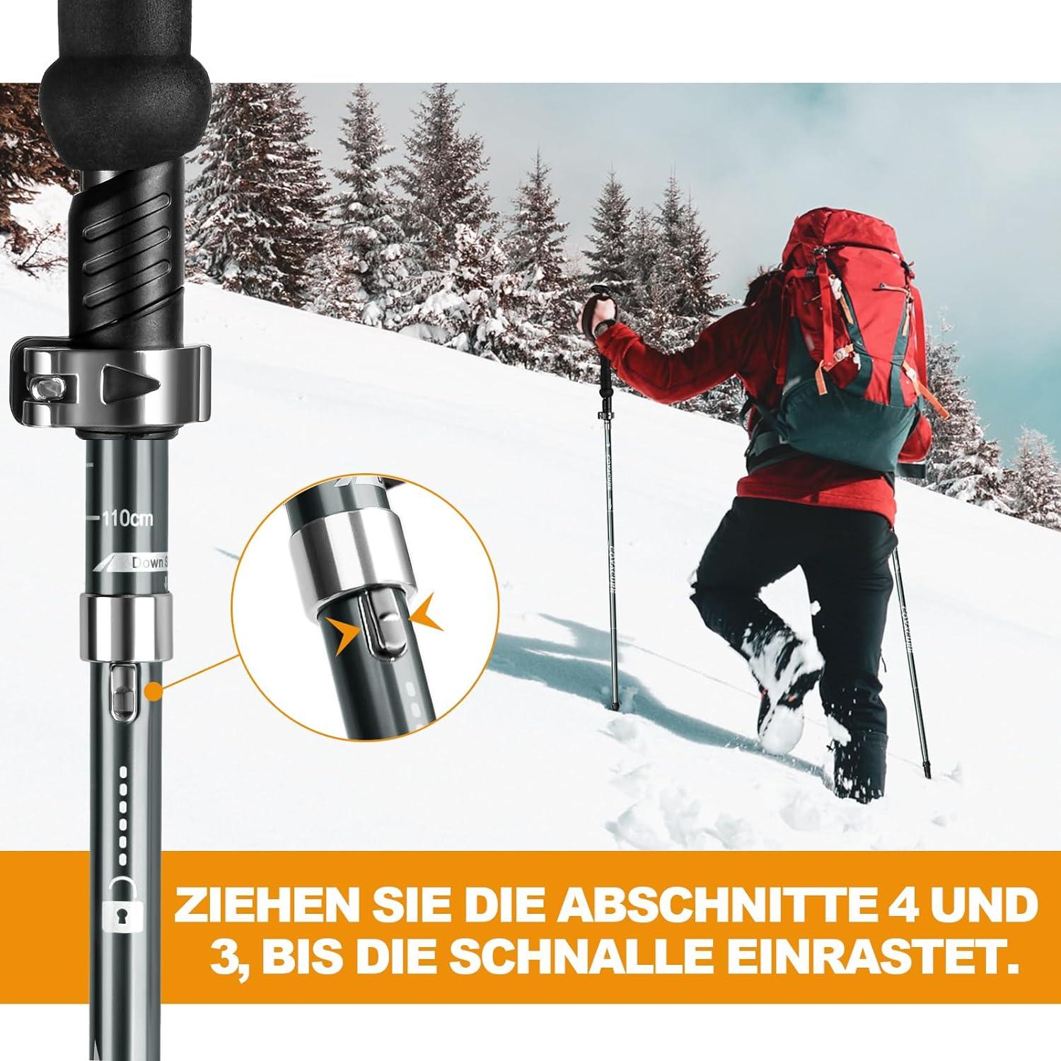 Wanderstöcke Nordic Walking Stöcke Teleskop Faltbar 110-130 cm