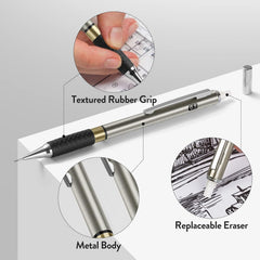 Druckbleistift Set 3 Stück Metall Minenbleistift 0,5 0,7 0,9mm 360 HB Minen现 reibungsloses Schreiben Zeichnen Ingenieure