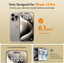Panzer Sichtschutz Glas iPhone 15 Pro 6,1 Zoll 2 Stück