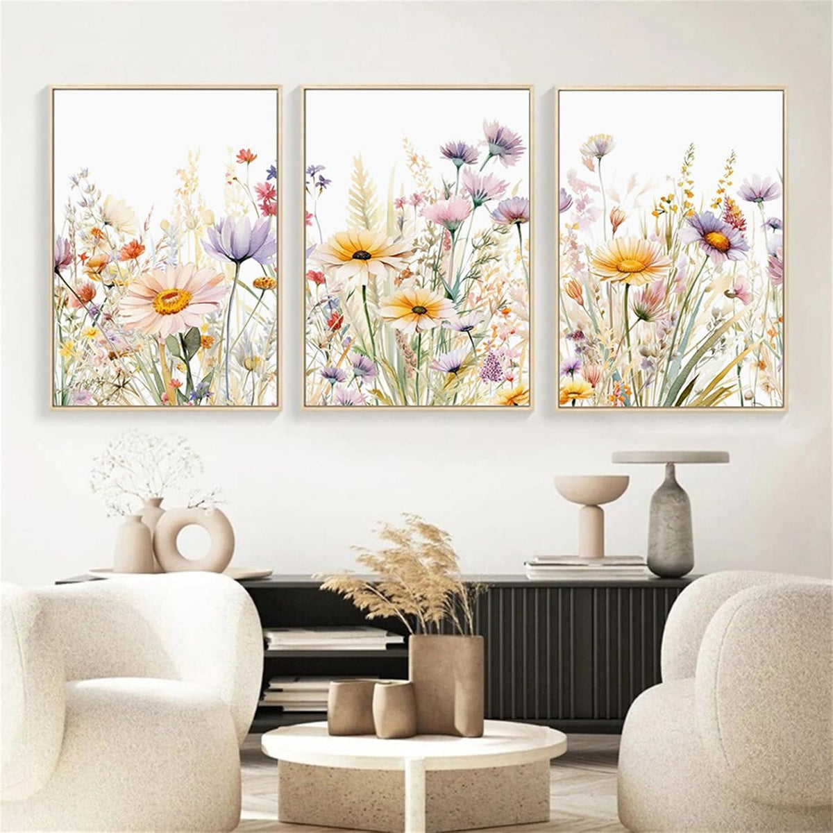 3er Set Gänseblümchen Poster 50x70cm Leinwand Kunstdruck