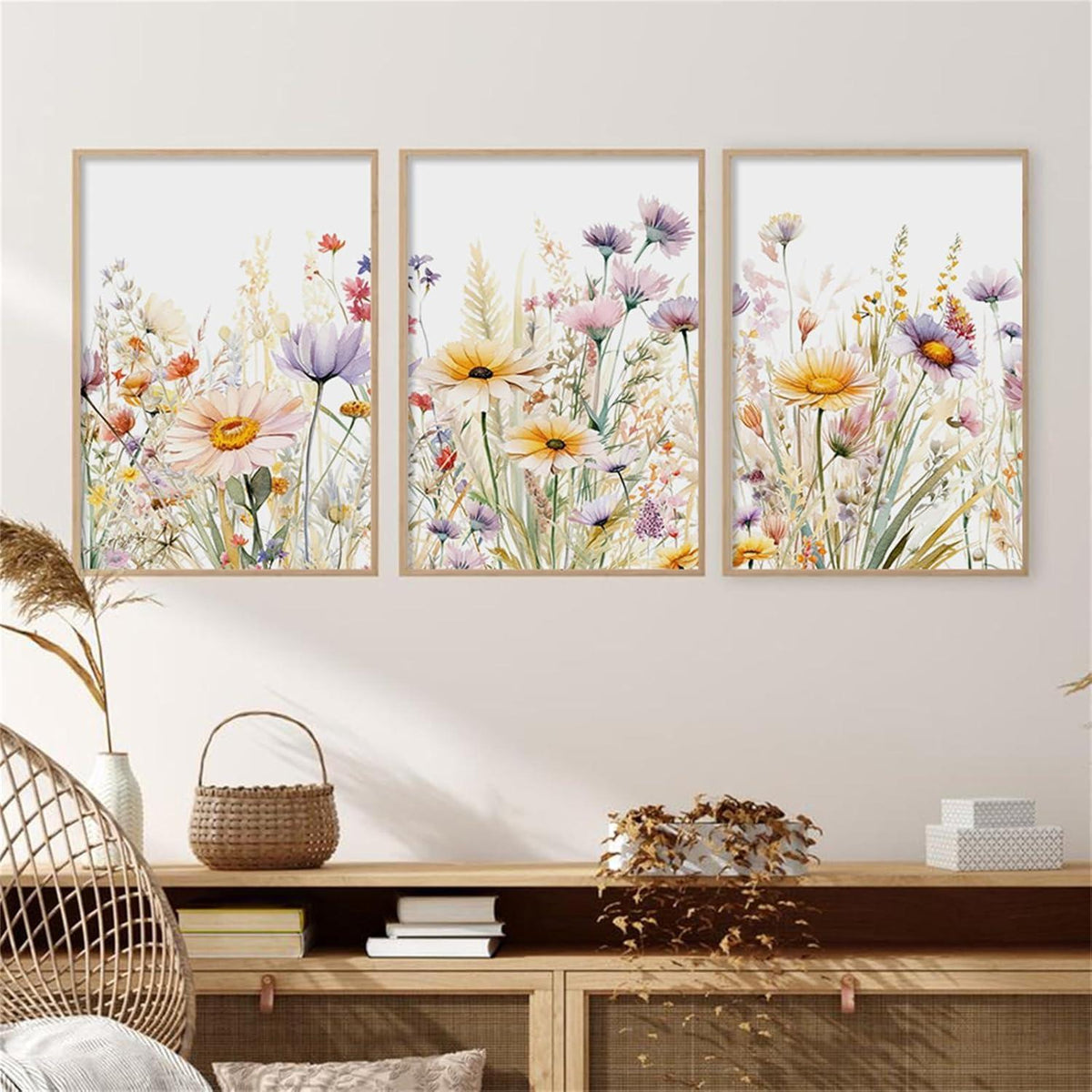 3er Set Gänseblümchen Poster 50x70cm Leinwand Kunstdruck
