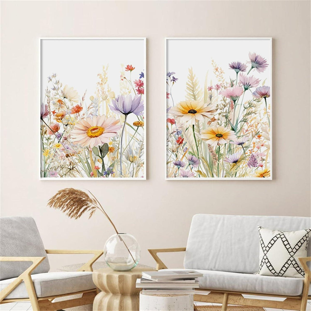 3er Set Gänseblümchen Poster 50x70cm Leinwand Kunstdruck