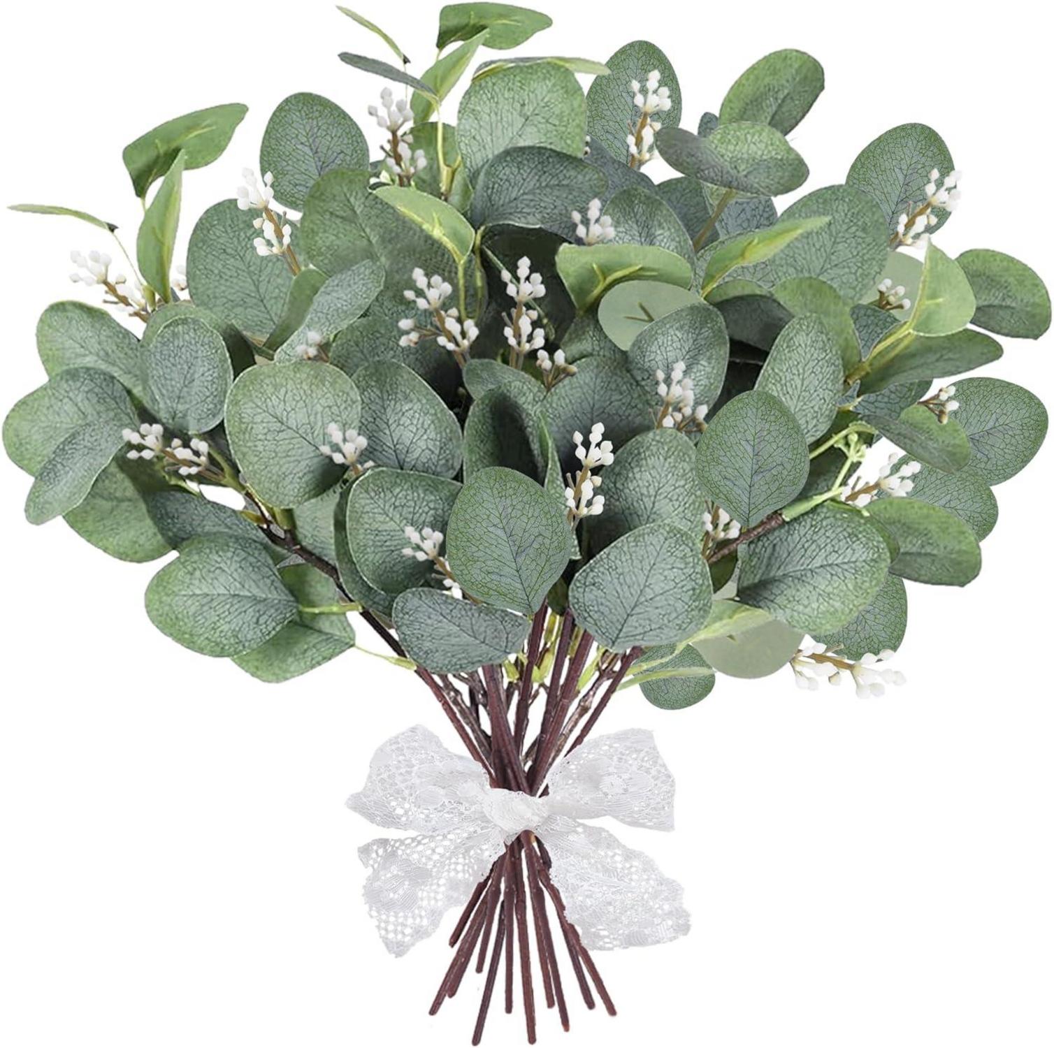 Künstliche Eukalyptus Deko Zweige Kunstblätter Set