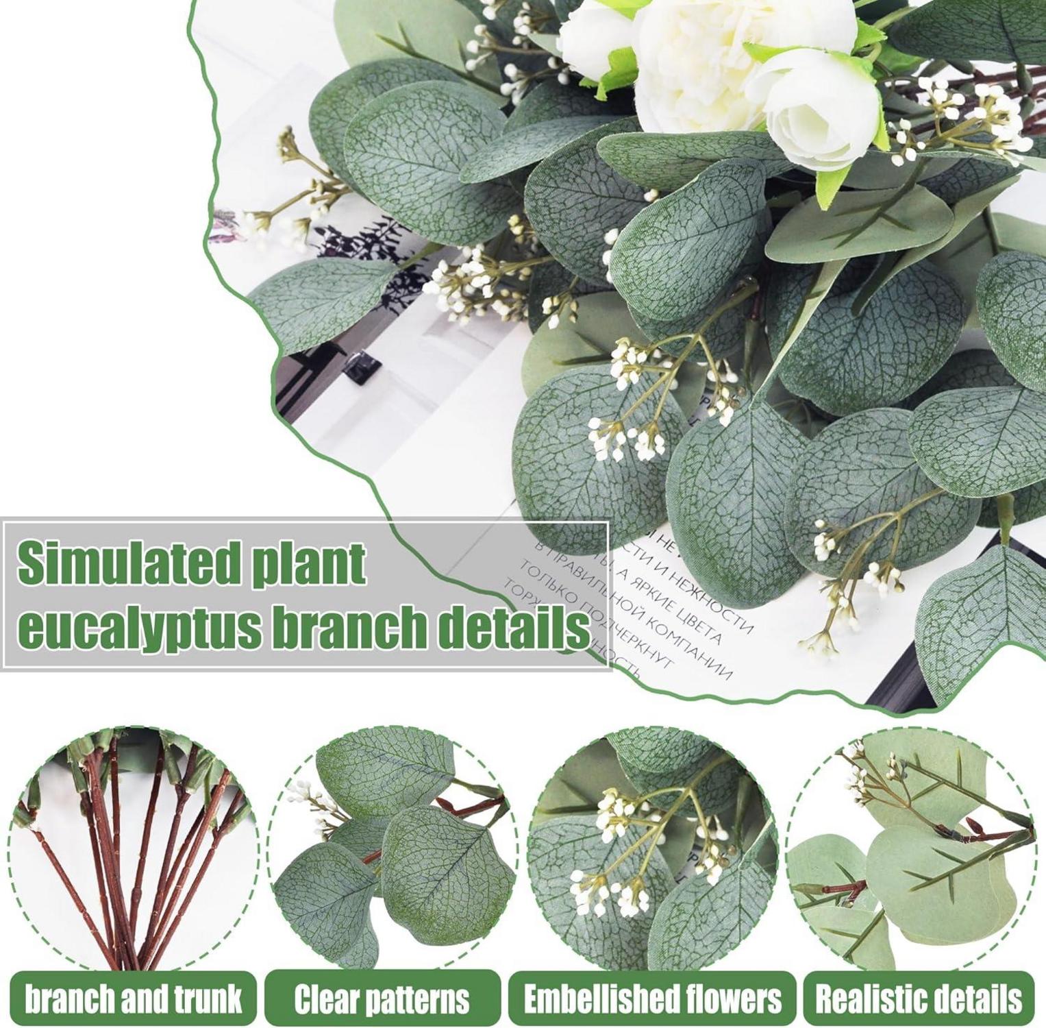 Künstliche Eukalyptus Deko Zweige Kunstblätter Set