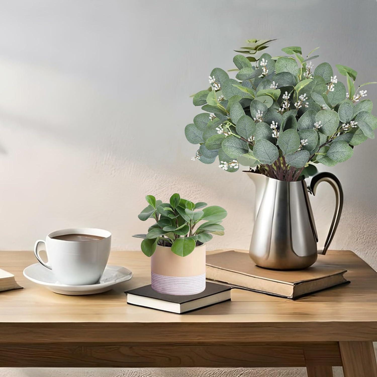 18 Stück Künstliche Eukalyptus Zweige Deko Kunstblätter Grün