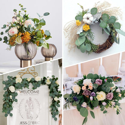 Künstliche Eukalyptus Zweige Deko Set 18 Stück Kunstpflanzen Grün