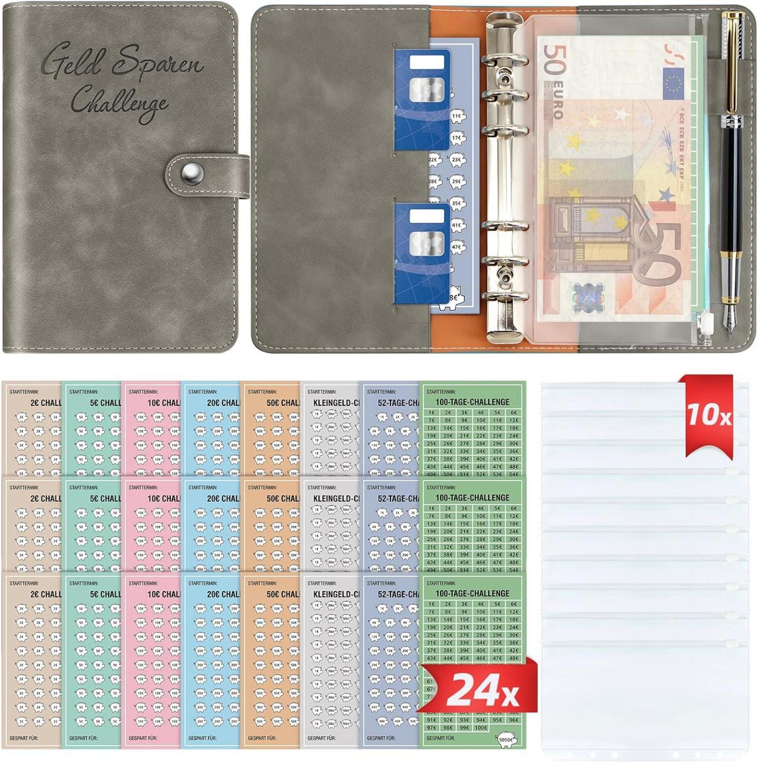 Geld Sparen Challenge Buch mit 8 Sparchallenges - Budget Planner