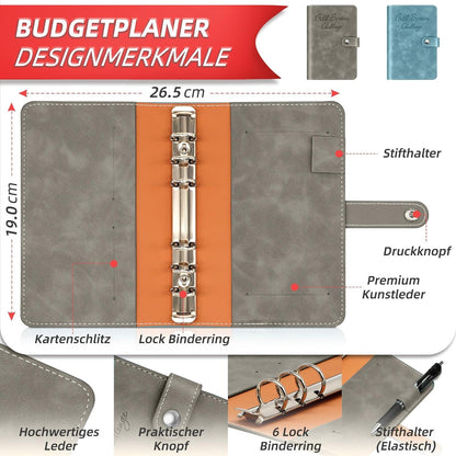 Finanzplaner Spar Challenge Buch Set - Budget Planner Haushaltsbuch A6