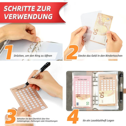 Finanzplaner Spar Challenge Buch Set - Budget Planner Haushaltsbuch A6