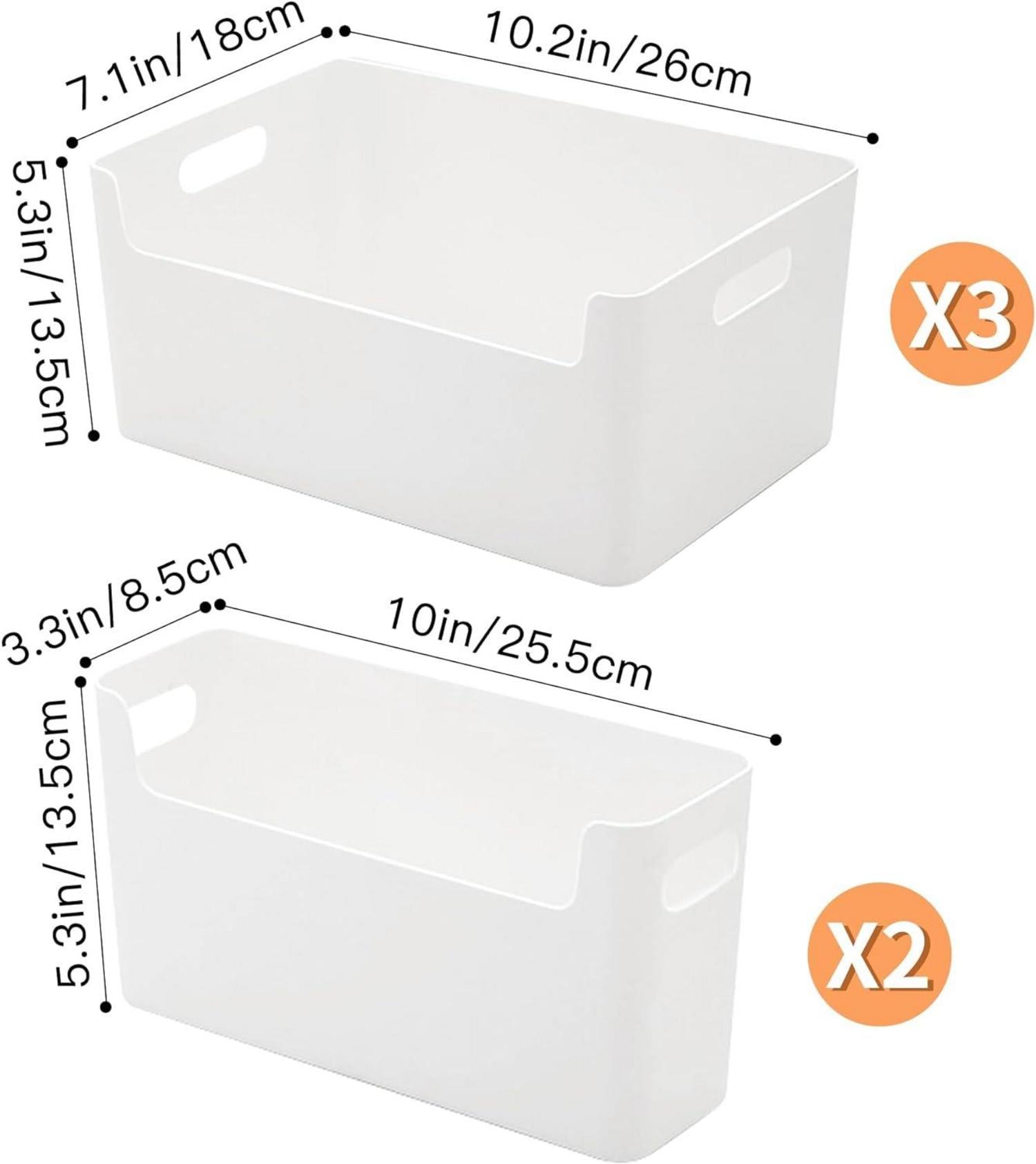 Aufbewahrungsboxen 5er Set Kunststoff Niedriger Vorderseite