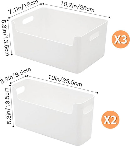Aufbewahrungsboxen 5er Set Kunststoff Niedriger Vorderseite