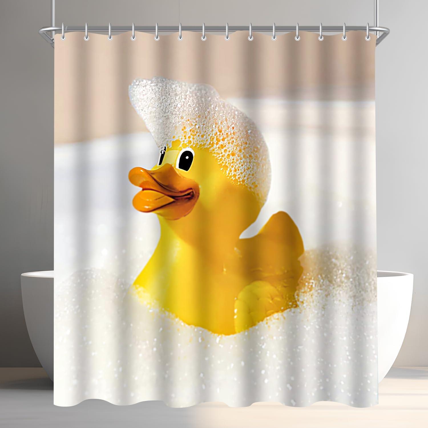 Duschvorhang Gelbe Ente 200x200cm Antischimmel Wasserabweisend Polyester inkl. 12 Ösen