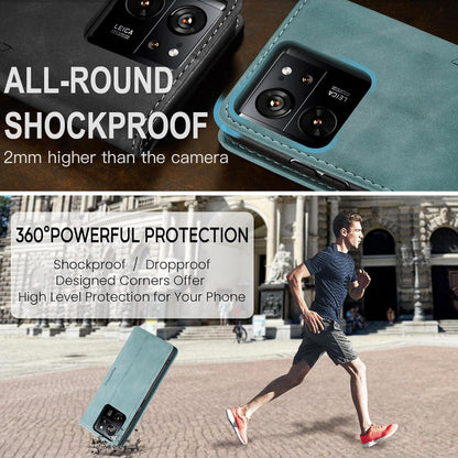 Xiaomi 13T/13T Pro Handyhülle Leder Klappbar Magnet Standfunktion Blau