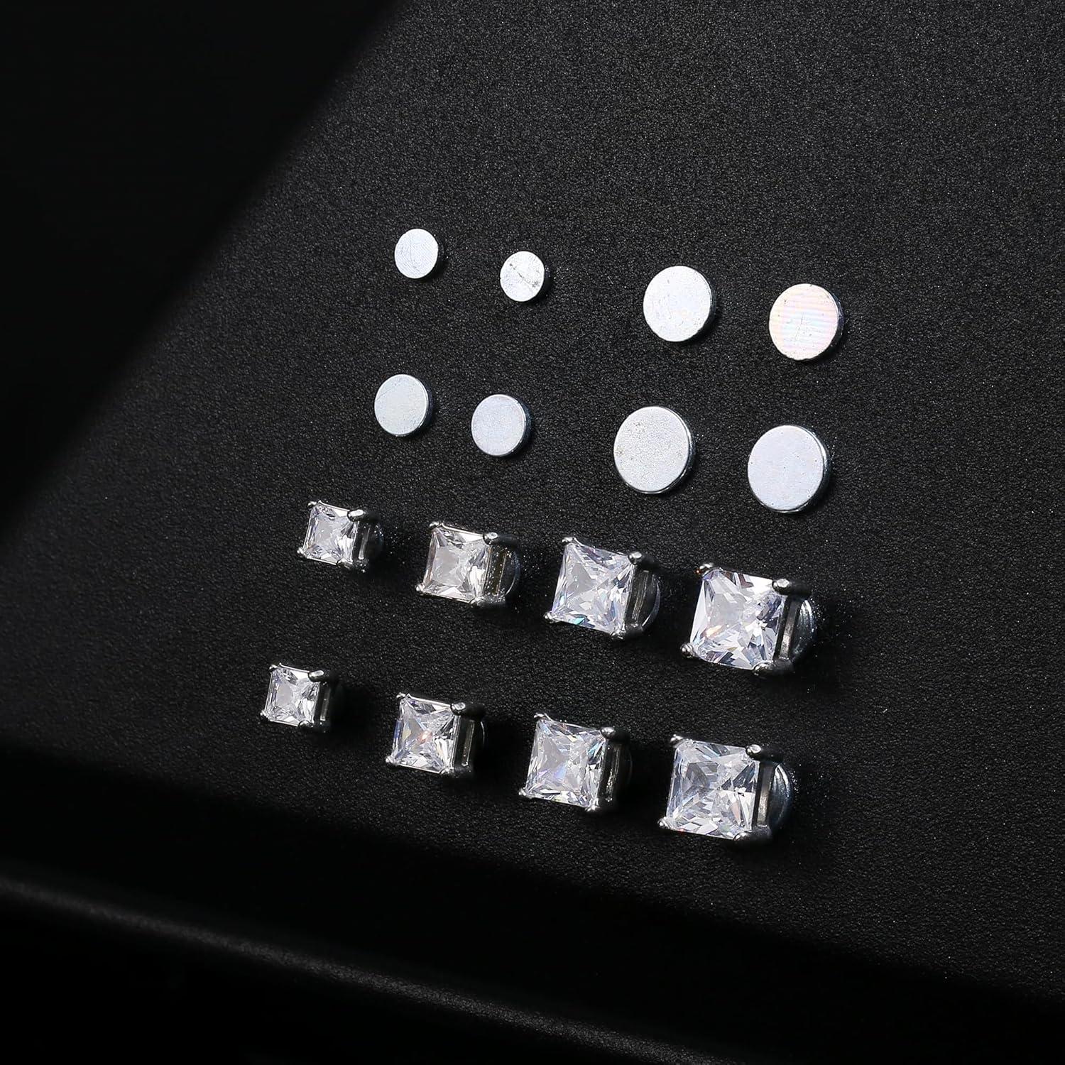 Magnetische Edelstahl Ohrstecker Nicht Piercing Zirkonoxid 5MM/6MM/7MM