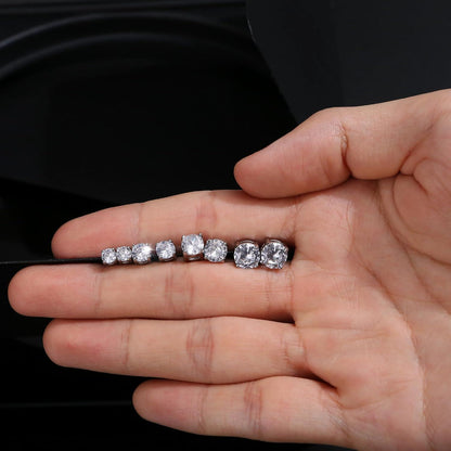 2 Paare Edelstahl Magnetische Ohrstecker Nicht Piercing CZ Zirkonoxid