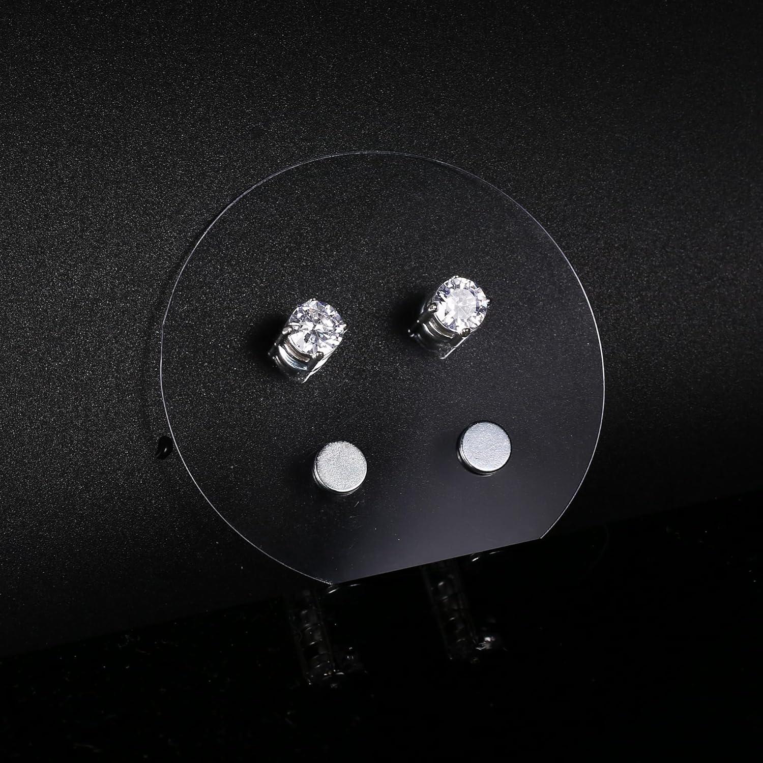Magnetische Edelstahl Ohrstecker Nicht Piercing Zirkonoxid 5MM/6MM/7MM
