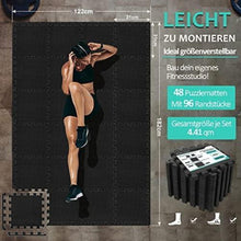 Bodenschutzmatte Fitness Set Schwarz 48 Stück rutschfest
