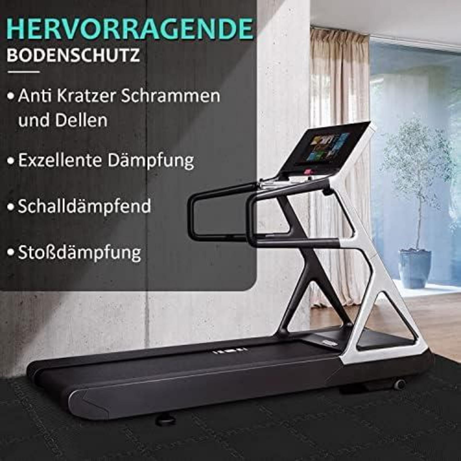 Fitness Bodenschutzmatten Set Schwarz 48-teilig rutschfest Pilates Yoga