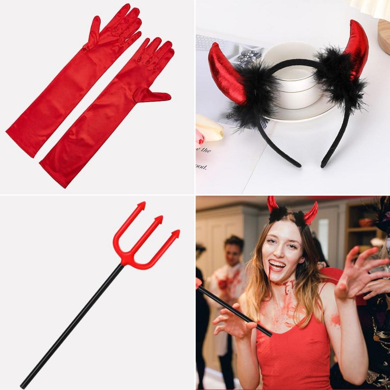 Rote Satin Handschuhe Damen 1920er Jahre Set Karneval Fasching Cosplay