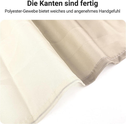 Duschvorhang 240x180cm Beige Streifen Beschwerter Saum Textil wasserabweisend