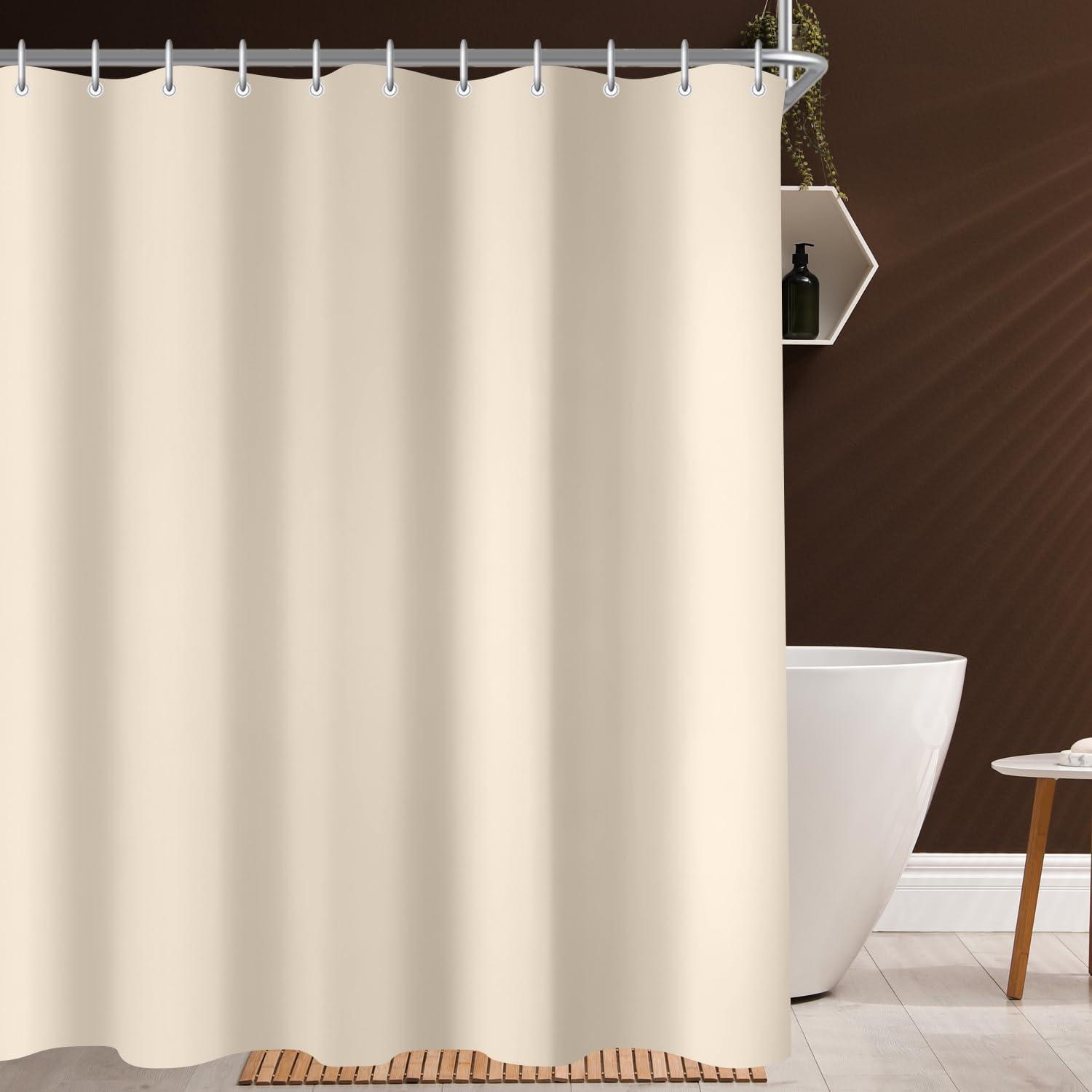Duschvorhang 150x150cm Beige Antischimmel Textil Wasserabweisend waschbar
