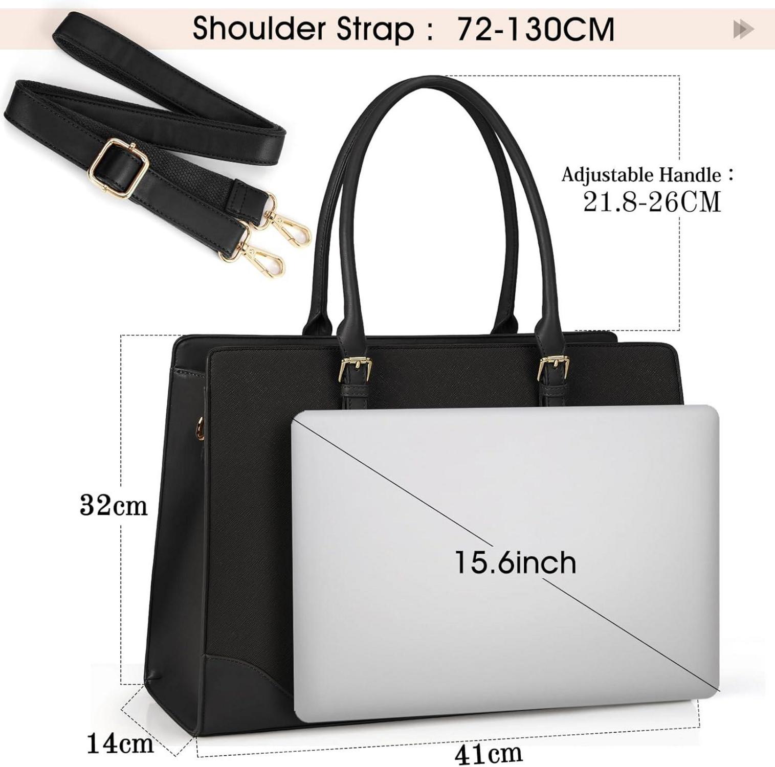 IGOLUMON Handtasche Damen Shopper Schwarz 15.6 Zoll