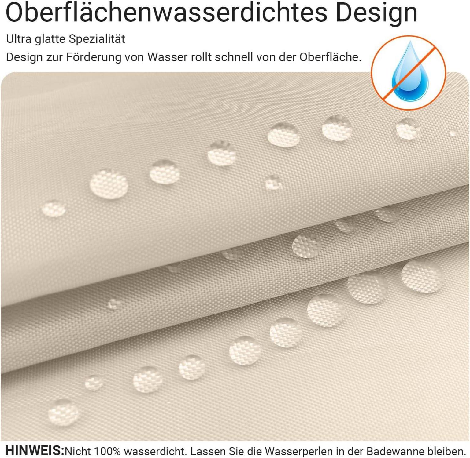 Duschvorhang 180x200cm Beige Antischimmel Wasserabweisend