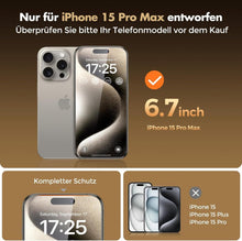 Panzer Sichtschutz Glas für iPhone 15 Pro Max 6,7 Zoll