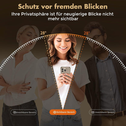 Panzer Sichtschutz Glas für iPhone 15 Pro Max 6,7 Zoll - 2 Stück