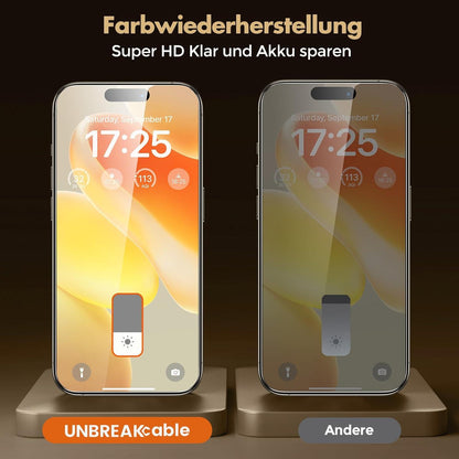 Panzer Blickschutz Glas für iPhone 15 Pro Max 6,7 Zoll - 2er Pack