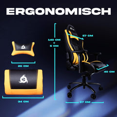 KLIM Gaming Stuhl Lila - Verstellbarer PC Sessel Ergonomisch