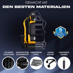 Gaming Stuhl lila mit Lenden- und Nackenstütze - PC Stuhl ergonomisch