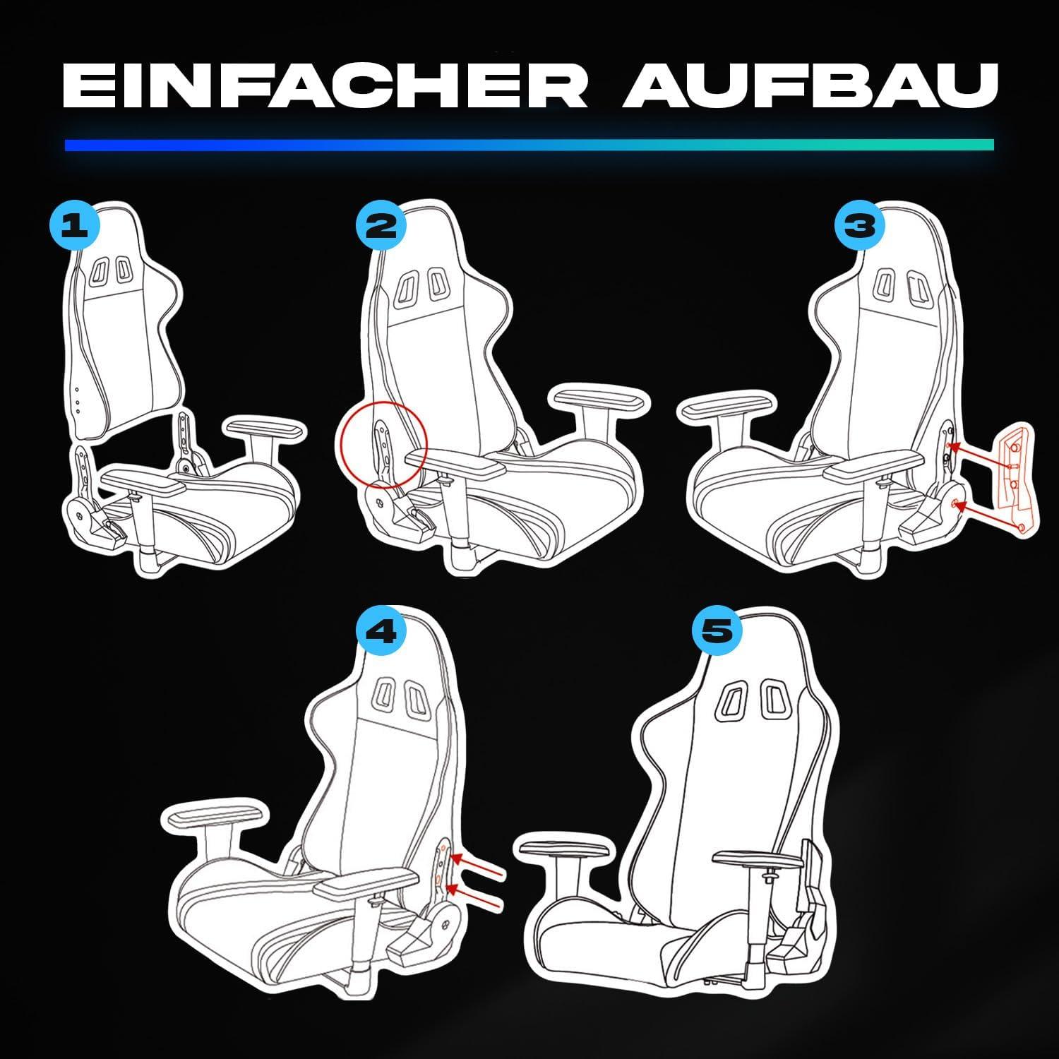 KLIM Esports Gaming Stuhl Lila mit Lenden- & Nackenstütze aus Kunstleder - Verstellbarer Ergonomie PC Sessel - Premiummaterialien & Gelb