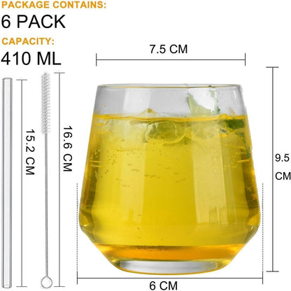 Trinkgläser Kristalglas 410ml Wassergläser Spülmaschinenfest