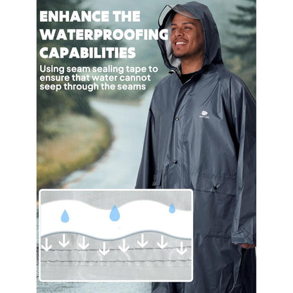 Wasserdichter Regenmantel für Radfahren & Outdoor, Grau