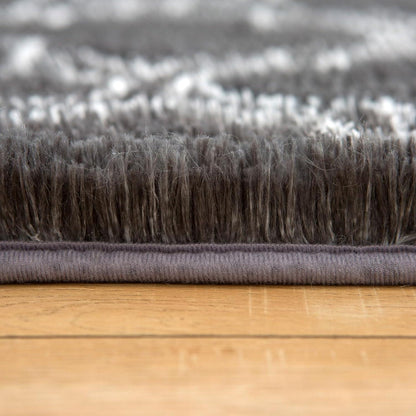Weicher Zottelteppich 120x180cm modern grau flauschig waschbar