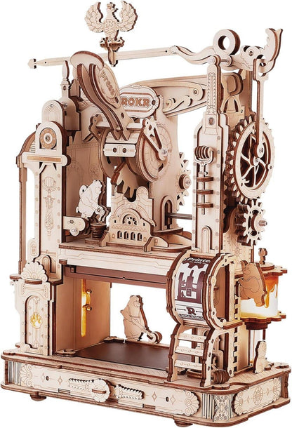 3D Puzzle Holz Klassische Druckmaschine Erwachsene Mechanische
