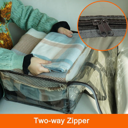 3er Set Aufbewahrungstasche Kleidung Unterbett Organizer 40L Grau