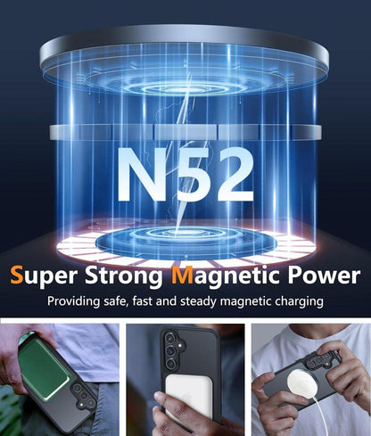 Samsung Galaxy S21 5G Hülle Magnetisch mit Schutzfolie Schwarz