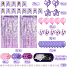 Lila Geburtstagsdeko Set Happy Birthday Mädchen Frauen