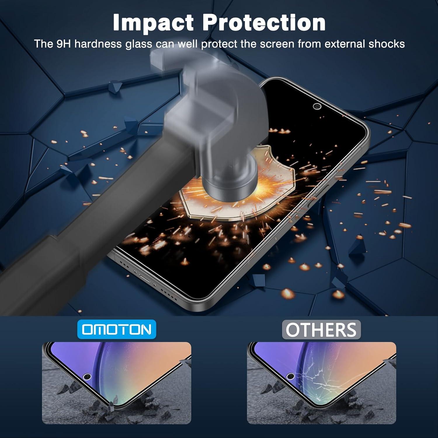 OMOTON Samsung Galaxy A54 5G Panzerglas Schutzfolie 3er Pack