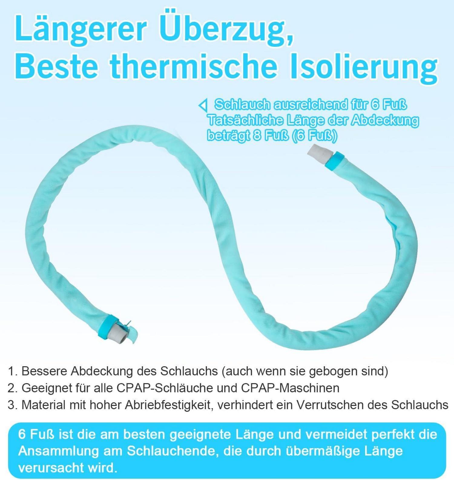 CPAP-Schlauchabdeckung 6ft - Komplett isoliert mit