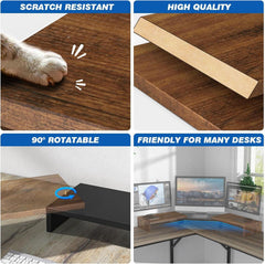 Monitorständer Bildschirmerhöhung Holz Dual Unterbau Swivel Justierbar
