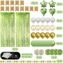ZERODECO Geburtstagsdeko Grün Pompons Happy Birthday Banner