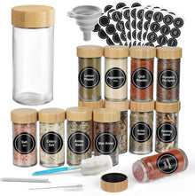 Gewürzgläser Set mit Holzdeckel 12x100ml Streueinsatz Luftdicht