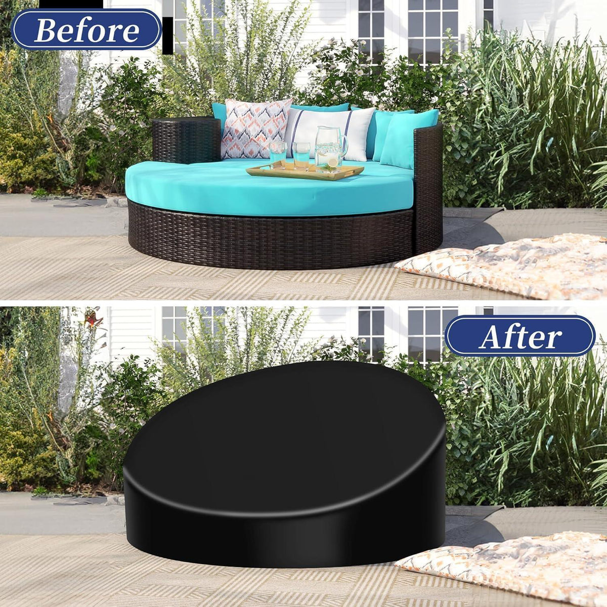 Wasserdichte Sonneninsel Abdeckung 190x50/90cm – 420D Oxford