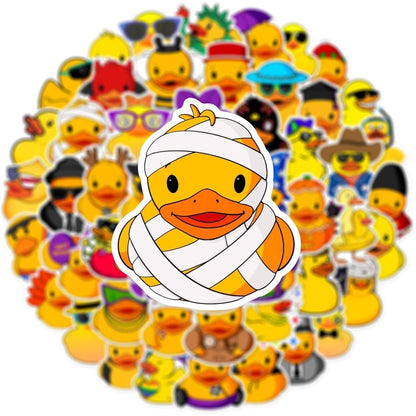 Süße Enten Aufkleber Set – 50 Stück Deko für Laptop, Auto & mehr