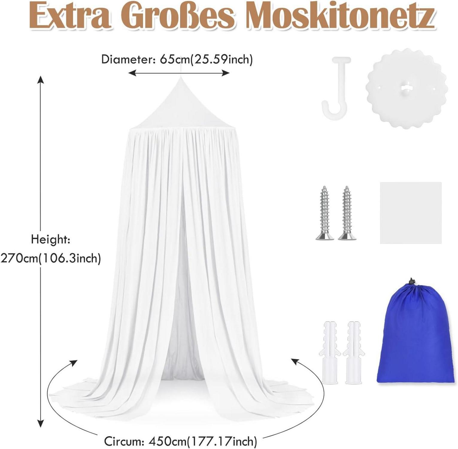 Sublaga Weißes Baldachin für Mädchenzimmer, Prinzessin Dekor