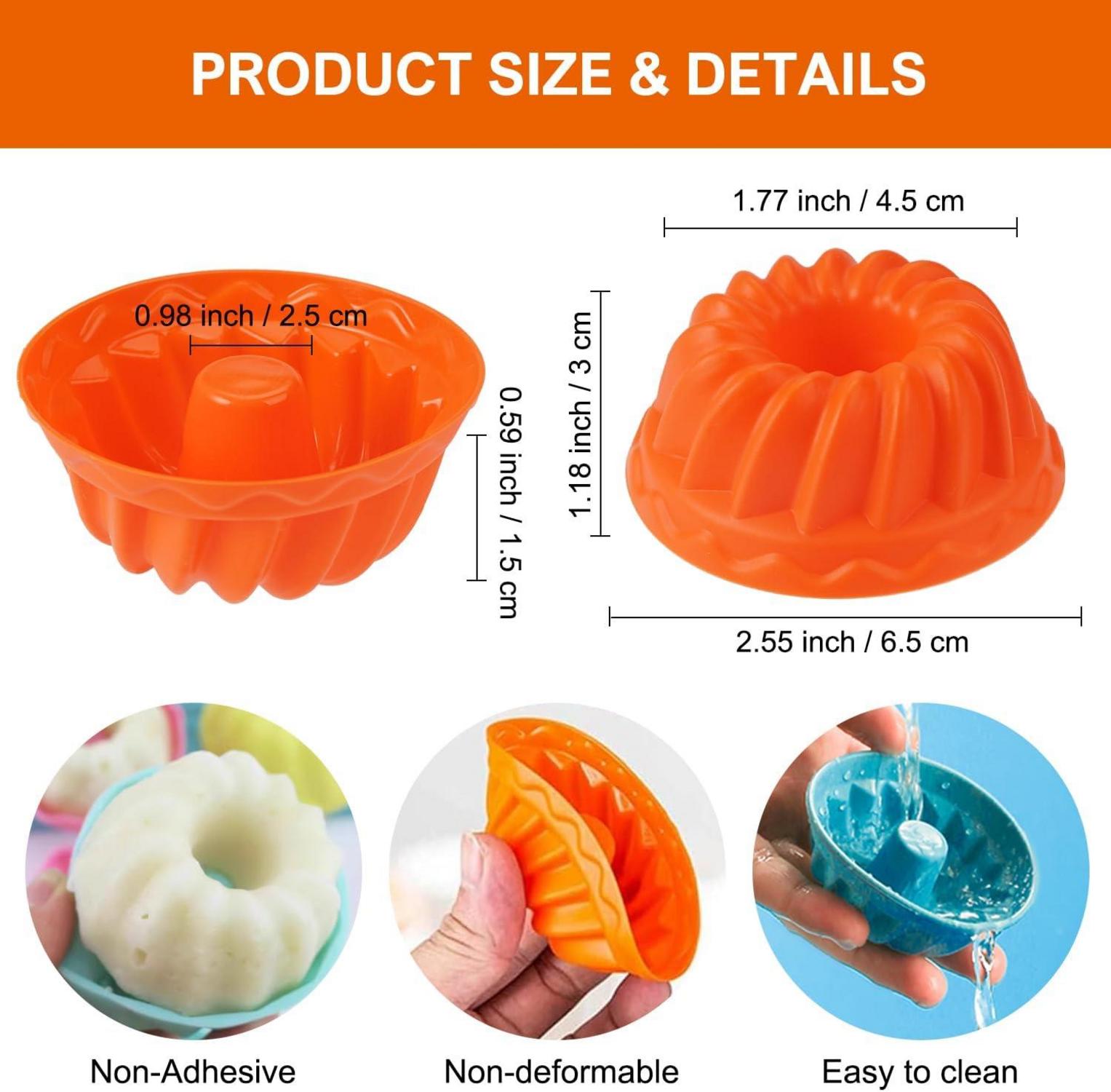 24er Mini Gugelhupfform Set Silikon BPA-frei Backform